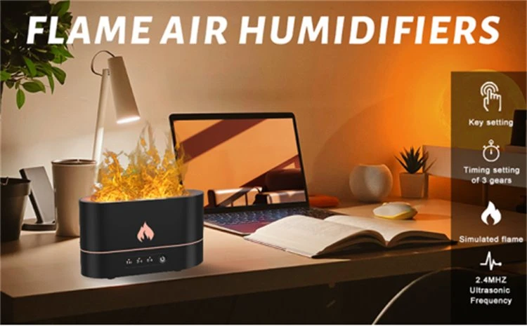 Simulated Flame Aroma Diffuser with night light